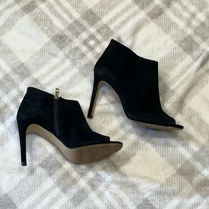 Ann Taylor Suede peep toe heels